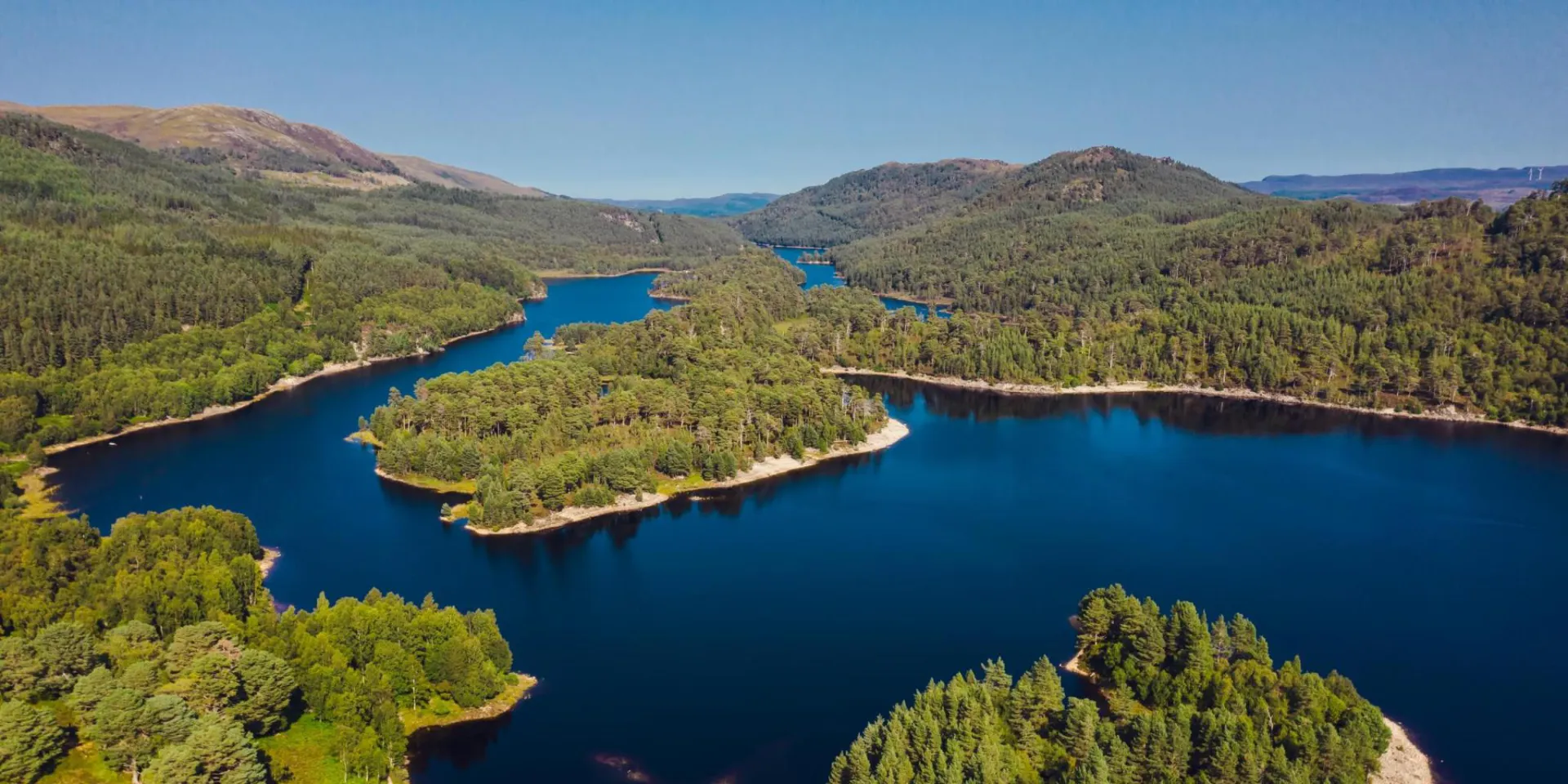 Aerial view of Loch and Glen Affric